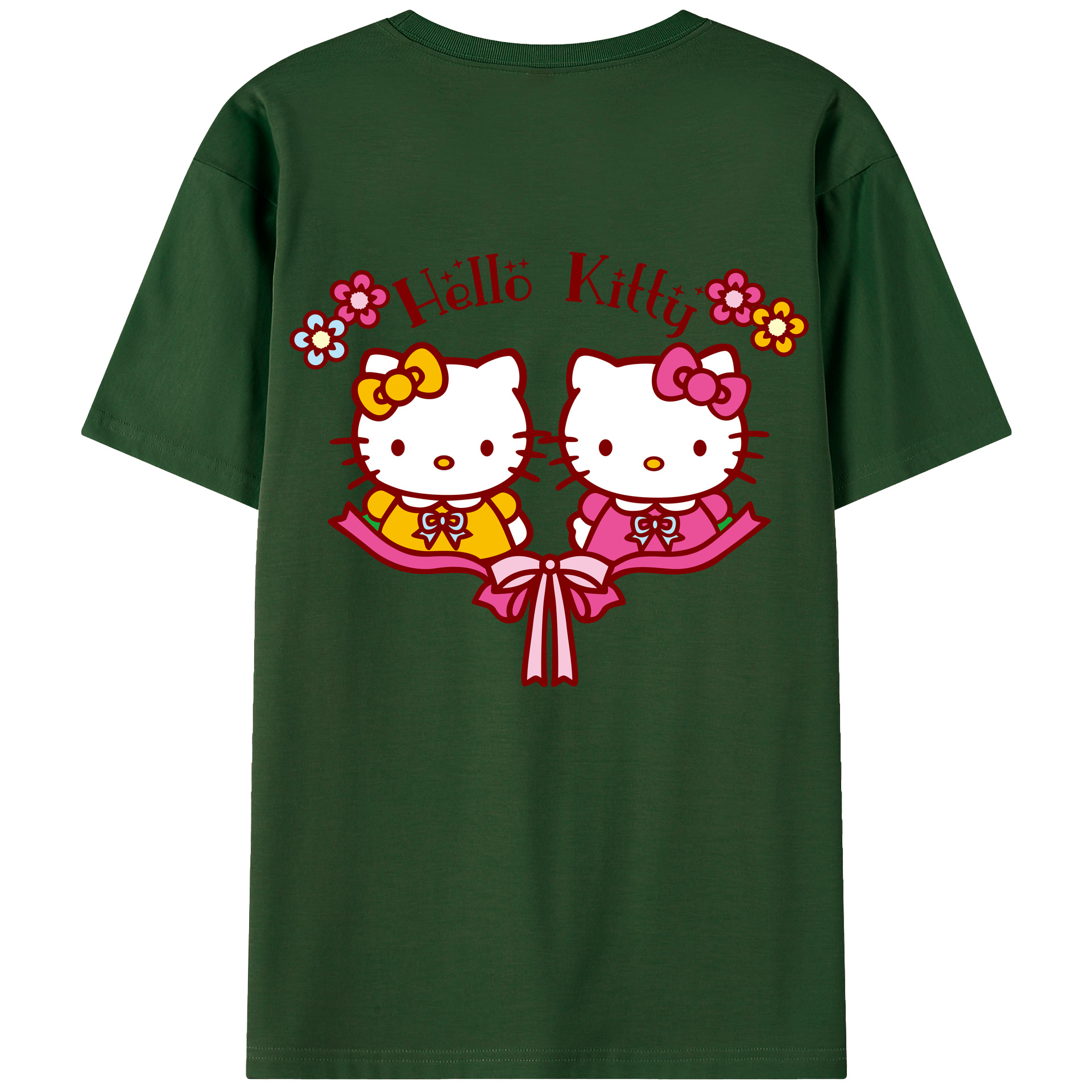 （画像用） Hello Kitty ハローキティ 綿100％半袖Tシャツ（背面プリント）